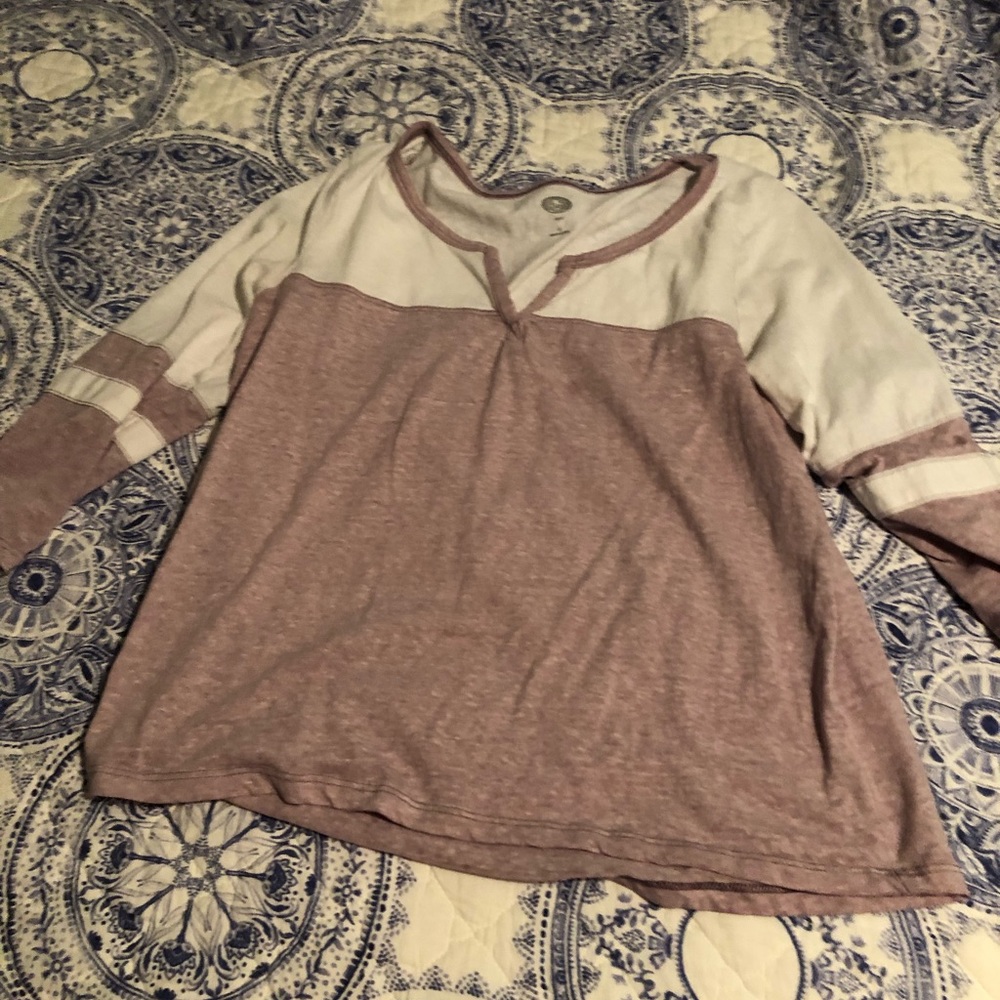 purple baseball tee
